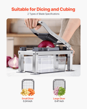 VEVOR Vegetable Chopper Mandoline Slicer, All - in - 1 Food Veggie Cutter with 8 Stainless Steel Blades, Cheese Grater Onion Potato Salad Dicer with Container,Kitchen Gadgets&Essentials Home Appliances Lucy And Phil Academy Lucy And Phil Academy