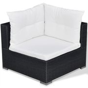 vidaXL 5 Piece Garden Lounge Set with Cushions Poly Rattan Black Lucy And Phil Academy Lucy And Phil Academy