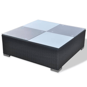 vidaXL 5 Piece Garden Lounge Set with Cushions Poly Rattan Black Lucy And Phil Academy Lucy And Phil Academy