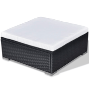 vidaXL 5 Piece Garden Lounge Set with Cushions Poly Rattan Black Lucy And Phil Academy Lucy And Phil Academy