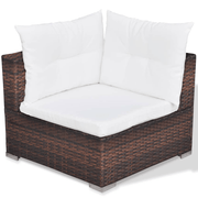 vidaXL 5 Piece Garden Lounge Set with Cushions Poly Rattan Brown Lucy And Phil Academy Lucy And Phil Academy