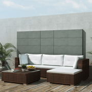 vidaXL 5 Piece Garden Lounge Set with Cushions Poly Rattan Brown Lucy And Phil Academy Lucy And Phil Academy