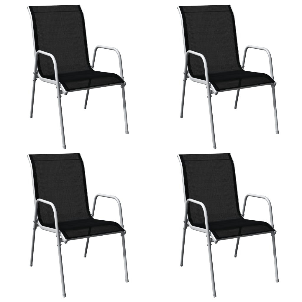 vidaXL 5 Piece Outdoor Dining Set Steel Black Lucy And Phil Academy Lucy And Phil Academy
