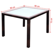 vidaXL 5 Piece Outdoor Dining Set with Cushions Poly Rattan Brown Lucy And Phil Academy Lucy And Phil Academy