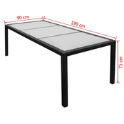 vidaXL 9 Piece Outdoor Dining Set with Cushions Poly Rattan Black Lucy And Phil Academy Lucy And Phil Academy