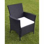 vidaXL 9 Piece Outdoor Dining Set with Cushions Poly Rattan Black Lucy And Phil Academy Lucy And Phil Academy