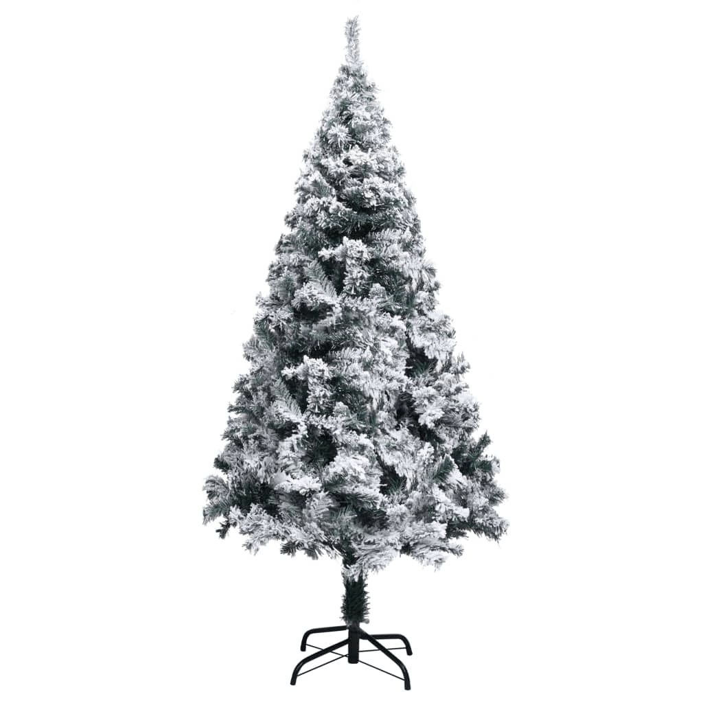 vidaXL Artificial Christmas Tree with Flocked Snow Green 150 cm PVC Lucy And Phil Academy Lucy And Phil Academy
