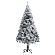 vidaXL Artificial Christmas Tree with Flocked Snow Green 150 cm PVC Lucy And Phil Academy Lucy And Phil Academy