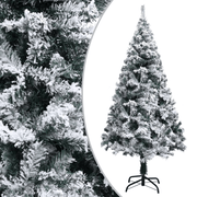 vidaXL Artificial Christmas Tree with Flocked Snow Green 150 cm PVC Lucy And Phil Academy Lucy And Phil Academy