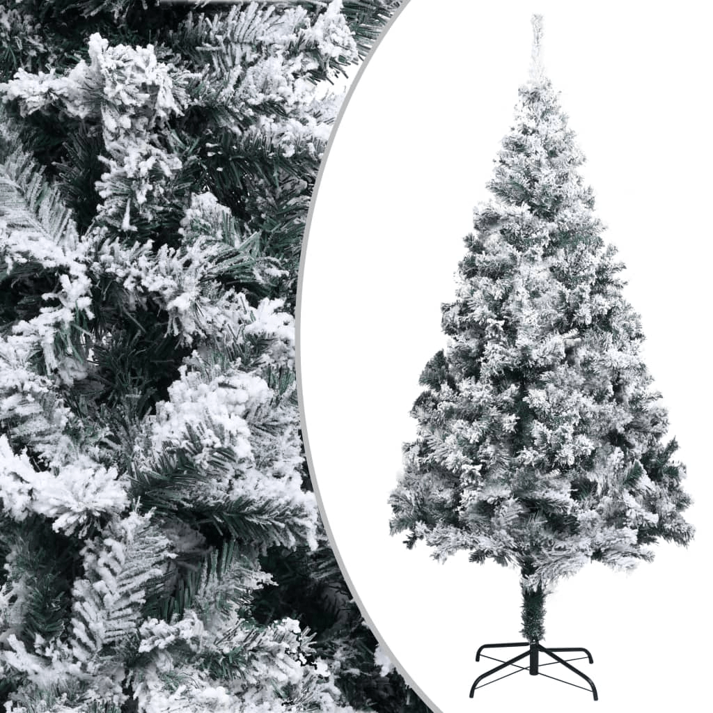 vidaXL Artificial Christmas Tree with Flocked Snow Green 210 cm PVC Lucy And Phil Academy Lucy And Phil Academy