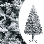 vidaXL Artificial Christmas Tree with Flocked Snow Green 210 cm PVC Lucy And Phil Academy Lucy And Phil Academy
