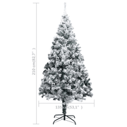 vidaXL Artificial Christmas Tree with Flocked Snow Green 210 cm PVC Lucy And Phil Academy Lucy And Phil Academy