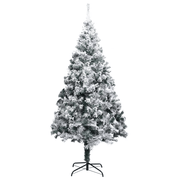 vidaXL Artificial Christmas Tree with Flocked Snow Green 210 cm PVC Lucy And Phil Academy Lucy And Phil Academy