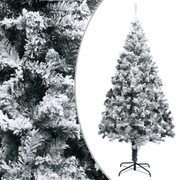 vidaXL Artificial Christmas Tree with Flocked Snow Green 210 cm PVC Lucy And Phil Academy Lucy And Phil Academy