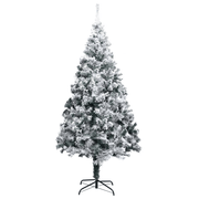 vidaXL Artificial Christmas Tree with Flocked Snow Green 210 cm PVC Lucy And Phil Academy Lucy And Phil Academy