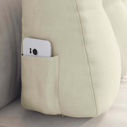 vidaXL Back Pillow Cream 80 x 24 x 50 cm Velvet Lucy And Phil Academy Lucy And Phil Academy