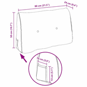 vidaXL Back Pillow Cream 80 x 24 x 50 cm Velvet Lucy And Phil Academy Lucy And Phil Academy