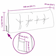 vidaXL Back Pillow Dark Grey 140 x 24 x 50 cm Velvet Lucy And Phil Academy Lucy And Phil Academy