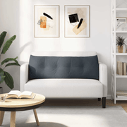 vidaXL Back Pillow Dark Grey 140 x 24 x 50 cm Velvet Lucy And Phil Academy Lucy And Phil Academy