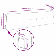 vidaXL Back Pillow Pink 180 x 24 x 50 cm Velvet Lucy And Phil Academy Lucy And Phil Academy