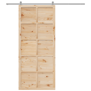 vidaXL Barn Door Brown 100 x 210 cm Solid pine wood Lucy And Phil Academy Lucy And Phil Academy
