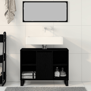 vidaXL Bathroom Cabinet Black 80 x 33 x 60 cm Engineered Wood Lucy And Phil Academy Lucy And Phil Academy