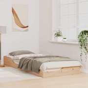 vidaXL Bed Frame Brown 100 x 220 cm Solid Pine Wood Lucy And Phil Academy Lucy And Phil Academy