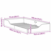 vidaXL Bed Frame Brown 75 x 190 cm Solid Pine Wood Lucy And Phil Academy Lucy And Phil Academy