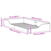 vidaXL Bed Frame Brown 75 x 190 cm Solid Pine Wood Lucy And Phil Academy Lucy And Phil Academy