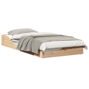 vidaXL Bed Frame Brown 75 x 190 cm Solid Pine Wood Lucy And Phil Academy Lucy And Phil Academy