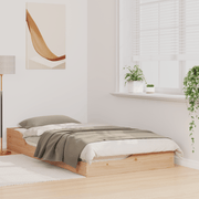 vidaXL Bed Frame Brown 75 x 190 cm Solid Pine Wood Lucy And Phil Academy Lucy And Phil Academy