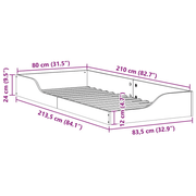 vidaXL Bed Frame Brown 80 x 210 cm Solid Pine Wood Lucy And Phil Academy Lucy And Phil Academy