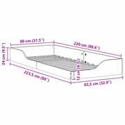 vidaXL Bed Frame Brown 80 x 220 cm Solid Pine Wood Lucy And Phil Academy Lucy And Phil Academy