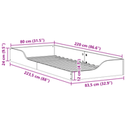 vidaXL Bed Frame Brown 80 x 220 cm Solid Pine Wood Lucy And Phil Academy Lucy And Phil Academy