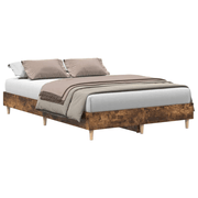 vidaXL Bed Frame No Mattress Smoked Oak 120x200 cm Engineered Wood Lucy And Phil Academy Lucy And Phil Academy