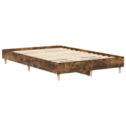 vidaXL Bed Frame No Mattress Smoked Oak 120x200 cm Engineered Wood Lucy And Phil Academy Lucy And Phil Academy