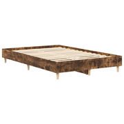 vidaXL Bed Frame No Mattress Smoked Oak 120x200 cm Engineered Wood Lucy And Phil Academy Lucy And Phil Academy