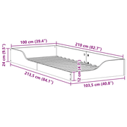 vidaXL Bed Frame Wax Brown 100 x 210 cm Solid Pine Wood Lucy And Phil Academy Lucy And Phil Academy