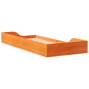 vidaXL Bed Frame Wax Brown 100 x 210 cm Solid Pine Wood Lucy And Phil Academy Lucy And Phil Academy