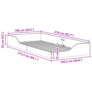 vidaXL Bed Frame Wax Brown 100 x 210 cm Solid Pine Wood Lucy And Phil Academy Lucy And Phil Academy