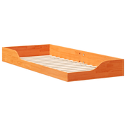 vidaXL Bed Frame Wax Brown 100 x 220 cm Solid Pine Wood Lucy And Phil Academy Lucy And Phil Academy