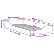 vidaXL Bed Frame Wax Brown 100 x 220 cm Solid Pine Wood Lucy And Phil Academy Lucy And Phil Academy