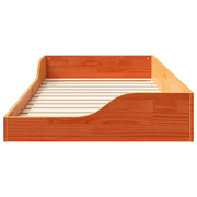 vidaXL Bed Frame Wax Brown 90 x 190 cm Solid Pine Wood Lucy And Phil Academy Lucy And Phil Academy