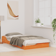 vidaXL Bed Frame Wax Brown 90 x 190 cm Solid Pine Wood Lucy And Phil Academy Lucy And Phil Academy