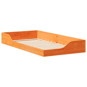 vidaXL Bed Frame Wax Brown 90 x 190 cm Solid Pine Wood Lucy And Phil Academy Lucy And Phil Academy