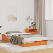 vidaXL Bed Frame Wax Brown 90 x 190 cm Solid Pine Wood Lucy And Phil Academy Lucy And Phil Academy