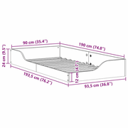 vidaXL Bed Frame Wax Brown 90 x 190 cm Solid Pine Wood Lucy And Phil Academy Lucy And Phil Academy