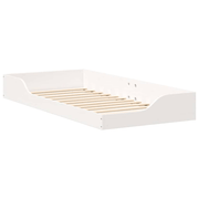vidaXL Bed Frame White 100 x 200 cm Solid Pine Wood Lucy And Phil Academy Lucy And Phil Academy