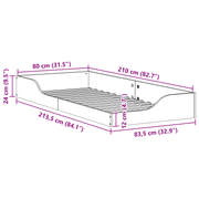 vidaXL Bed Frame White 80 x 210 cm Solid Pine Wood Lucy And Phil Academy Lucy And Phil Academy