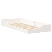 vidaXL Bed Frame White 90 x 220 cm Solid Pine Wood Lucy And Phil Academy Lucy And Phil Academy